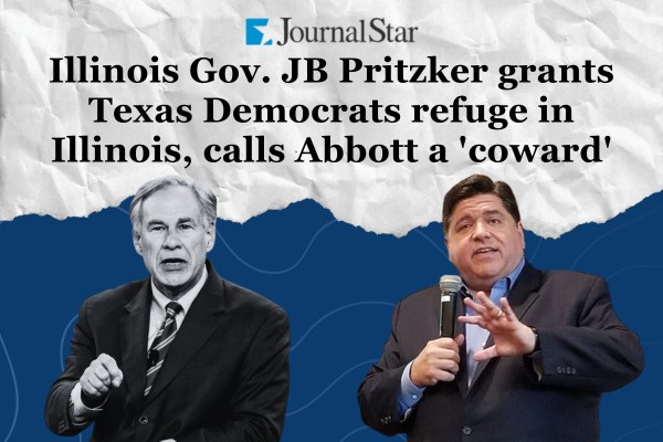 Journal Star: Illinois Gov. JB Pritzker grants Texas Democrats refuge in Illinois, calls Abbott a 'coward'