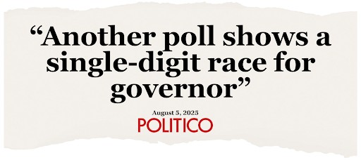 Politico Headline: Another poll shows a single-digit race for governor