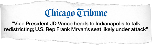Vice President JD Vance heads to Indianapolis to talk redistricting; U.S. Rep Frank Mrvan's seat likley under attack