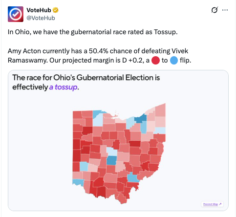 Ohio's governor race is labelled a toss up