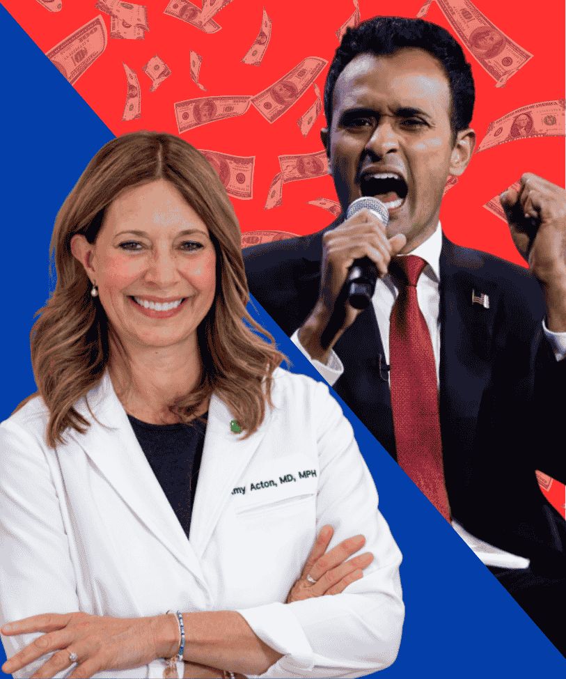 Dr Amy Acton and Vivek Ramaswamy