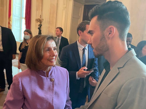 Nancy Pelosi and David Hogg