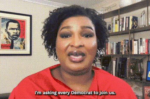 Stacey Abrams: "I'm asking every Democrat to join us."