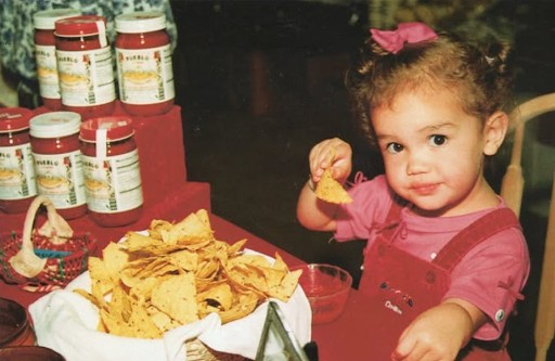 Somáh with a jar of Deb's homemade salsa